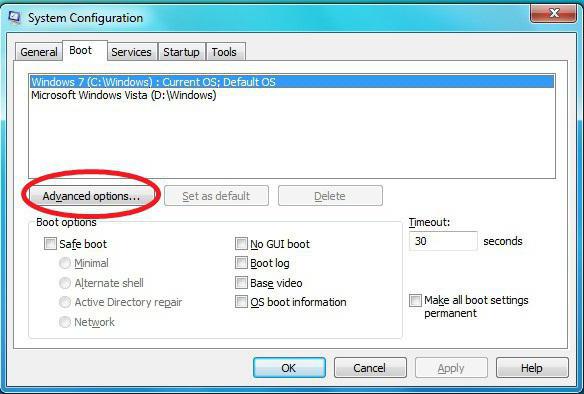 как включить второе ядро на windows 7