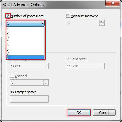 как включить дополнительные ядра на windows 7 