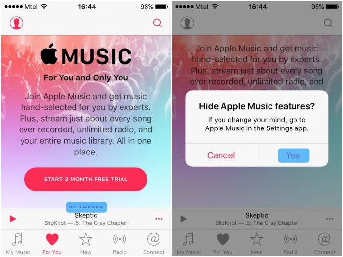 отписаться от apple music на iphone