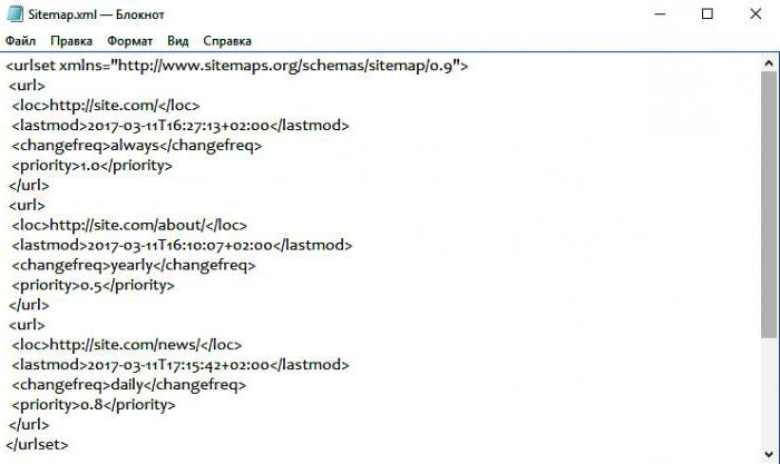создать sitemap.xml