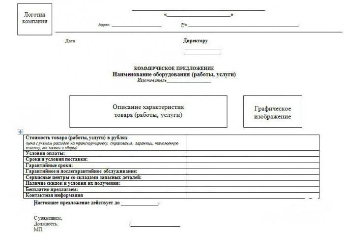 шаблон коммерческого предложения на оказание услуг