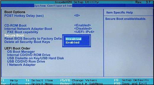 установка через uefi 