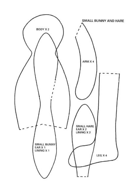 выкройка зайца с длинными ушами