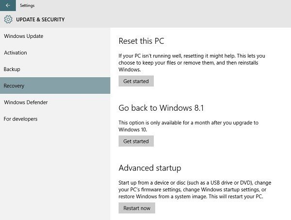восстановление windows 10 после windows