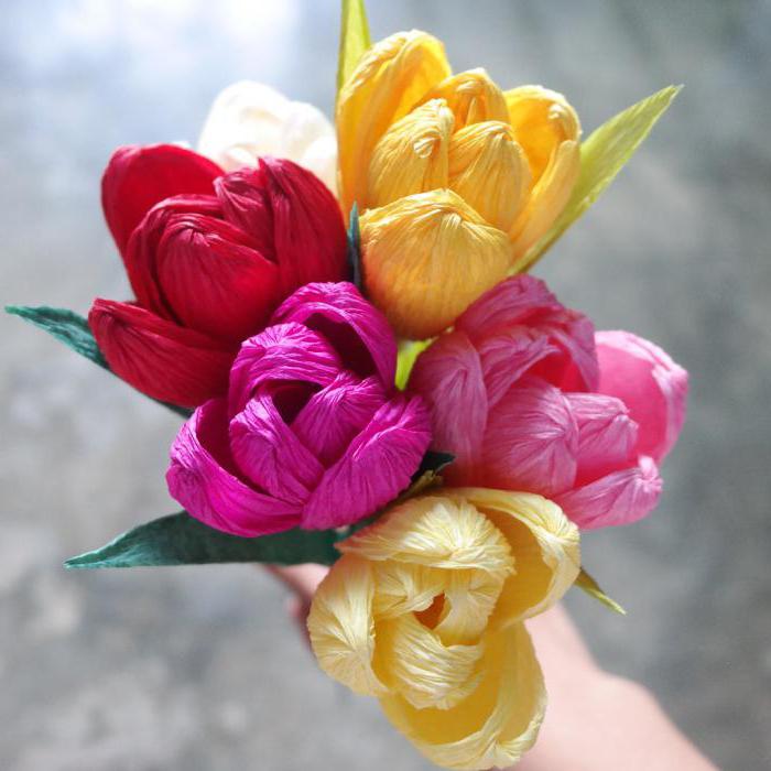 тюльпаны из гофрированной бумаги мастер класс