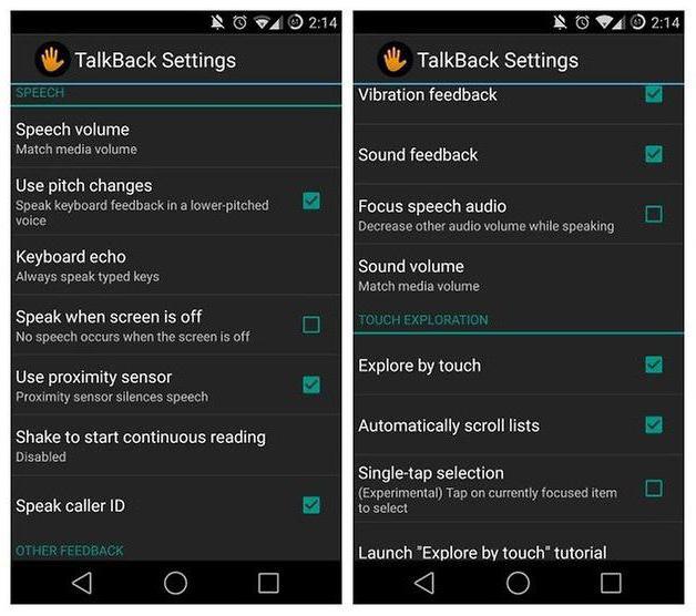 как работать с программой talkback на андроид 