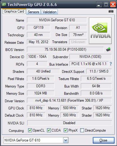 nvidia geforce gt 610