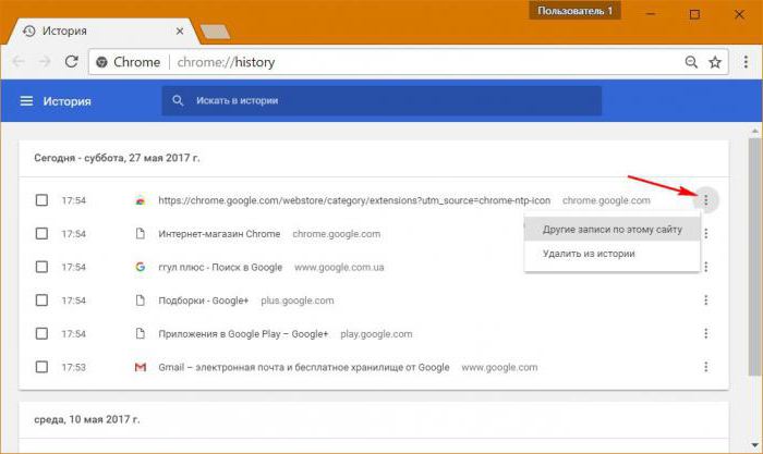 chrome history просмотр истории