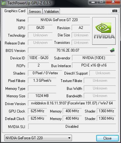 nvidia geforce gt 220 ddr2