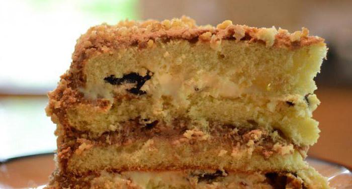 торт с черносливом и грецким орехом пошаговый рецепт