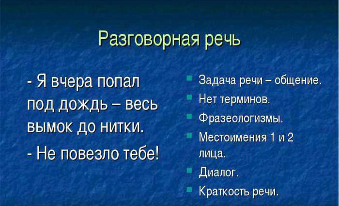 примеры текстов разговорного стиля речи