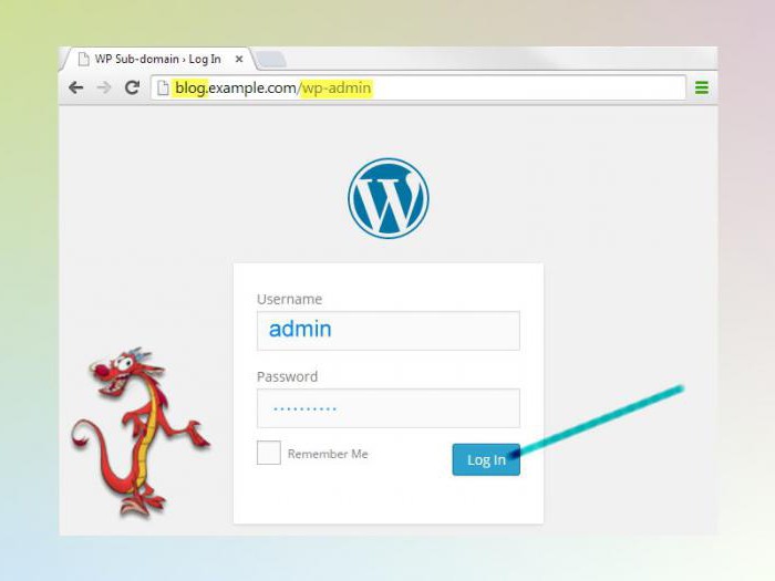 как зайти в админку wordpress