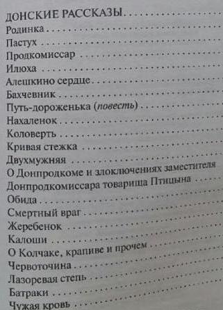 Шолохов "Донские рассказы", содержание по главам 