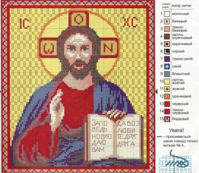 схемы вышивки икон крестом
