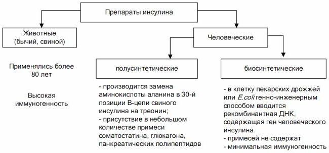 виды инсулина и их действие 