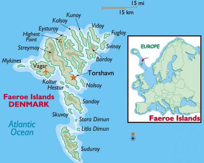 фарерские острова на карте 