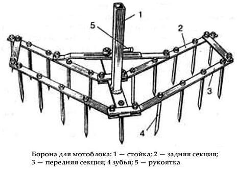 Борона для мотоблока нева