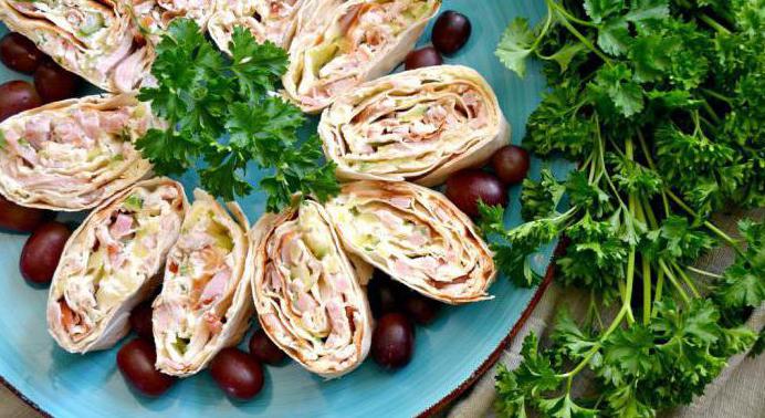 закуски из лаваша с начинкой рецепты