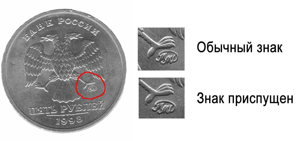 5 рублей 1998 года 