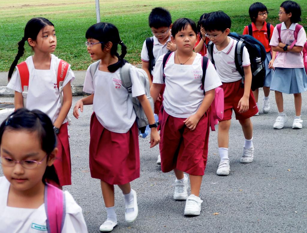 Школьники в Сингапуре