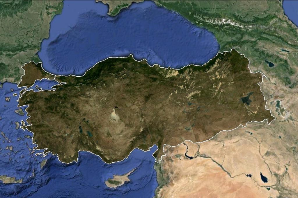 Снимок Турции со спутника