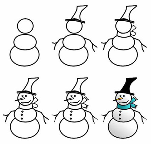 Снеговик картинки нарисованные