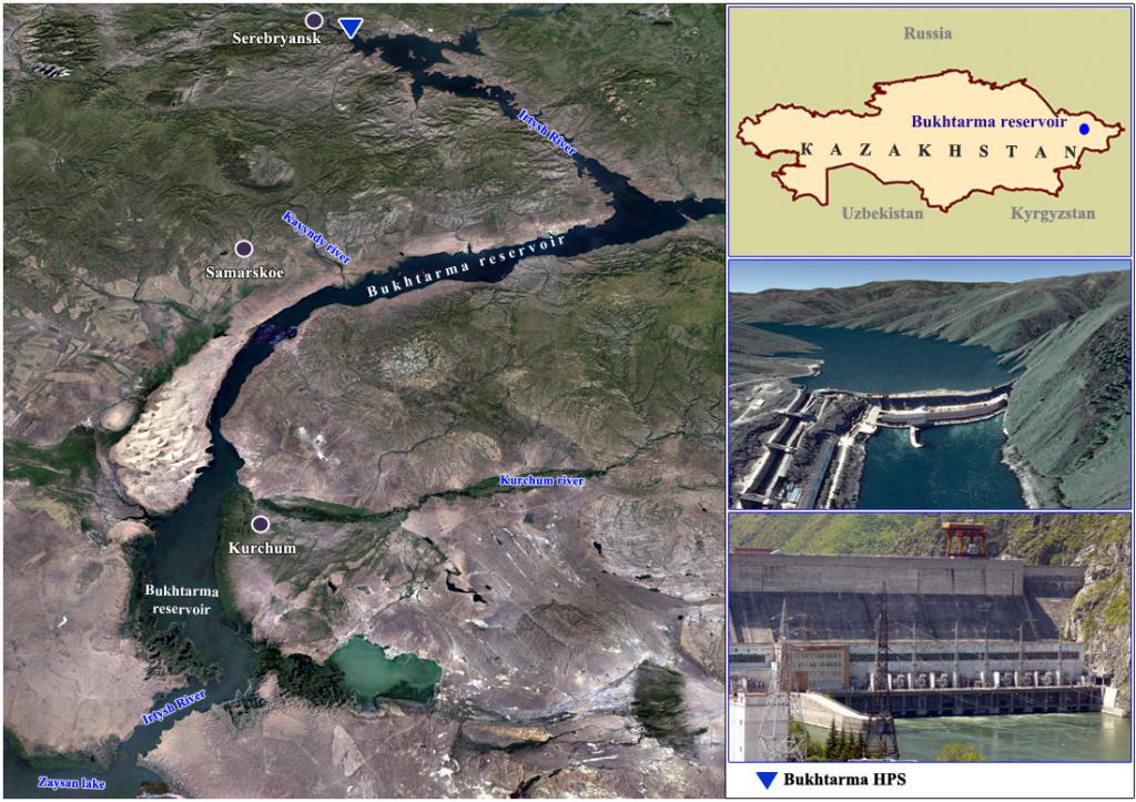 Карта Бухтарминского водохранилища