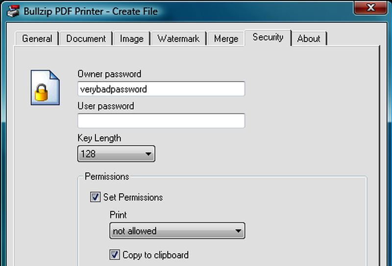 Виртуальный принтер BullZIP PDF Printer