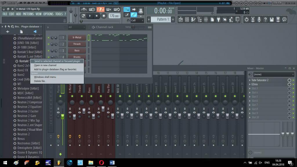 Выбор VST-инструмента для канала