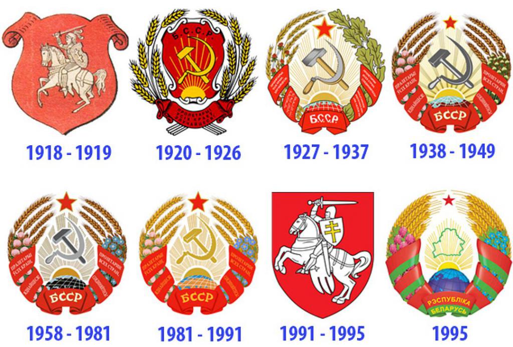 Гербы Беларуси в разные годы
