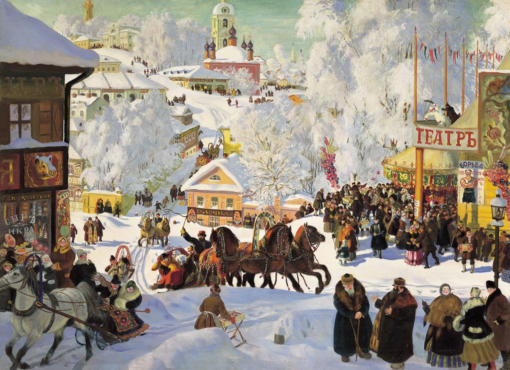 Картина "Масленица" Б.М. Кустодиева, 1919 г.