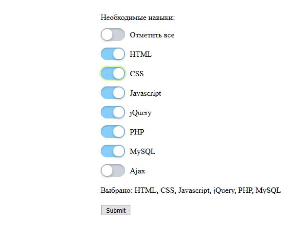 Checkbox input style css