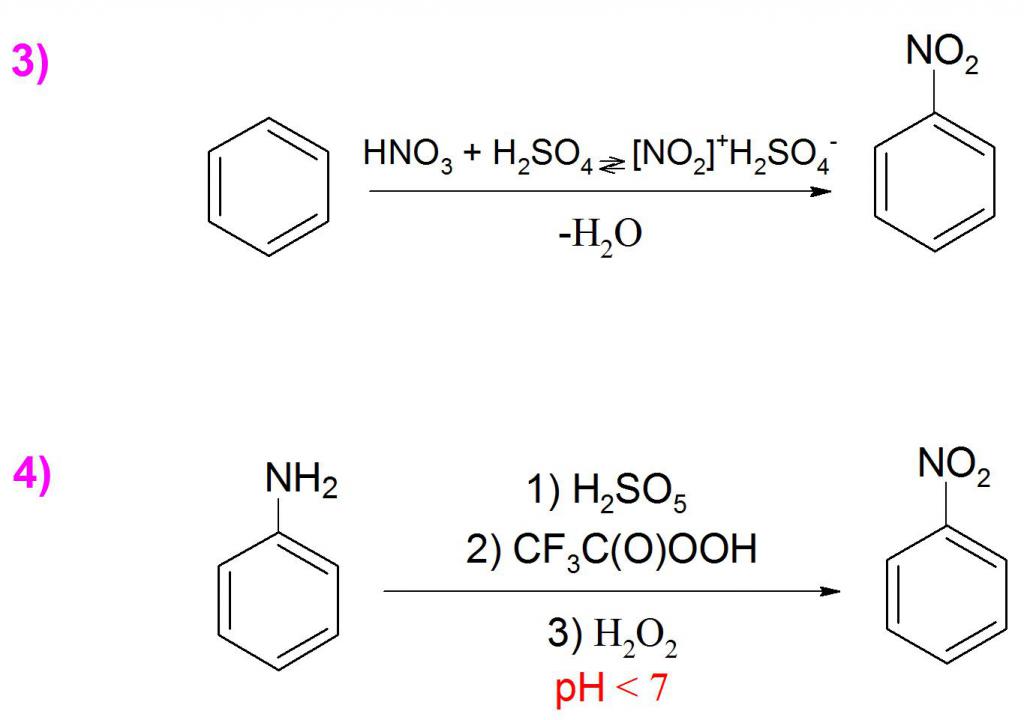 Нитрование бензола и окисление анилина