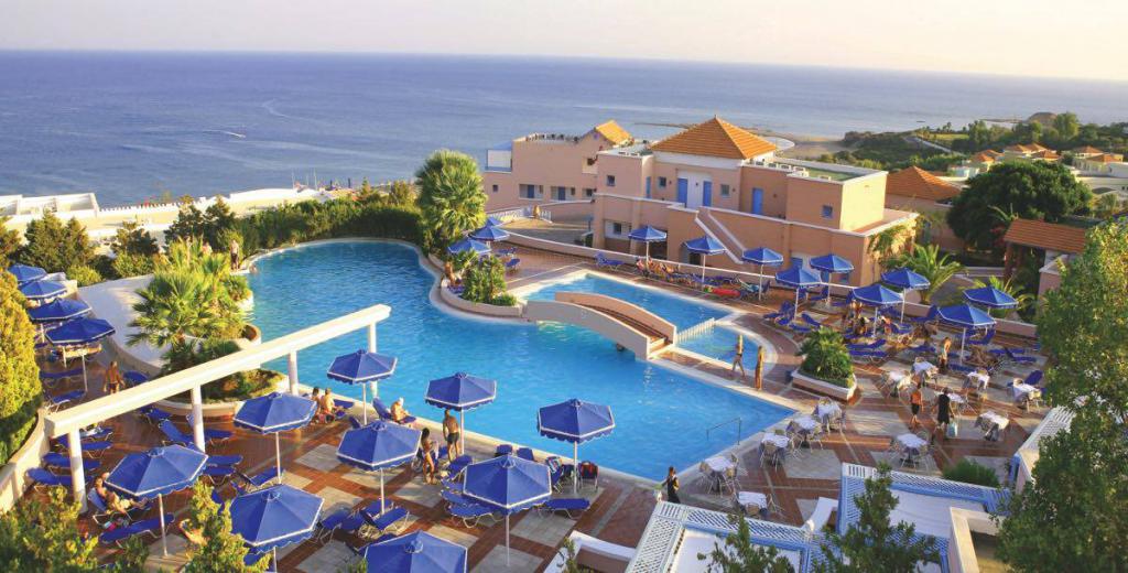 Вид отеля Mitsis Rodos Village 4* сверху