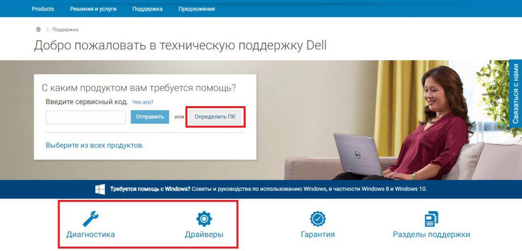 Онлайн-поддержка продукции Dell