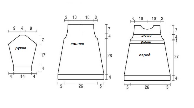 схема вязаного детского платья