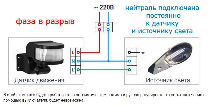 Как подключить датчик движения