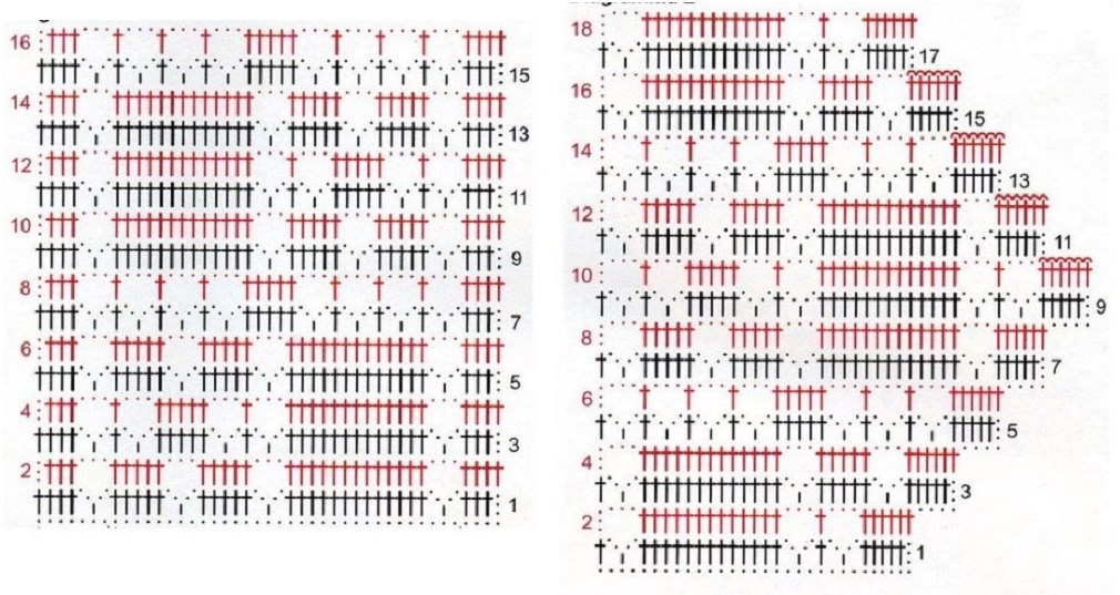 Схема филейного узора для кофточки
