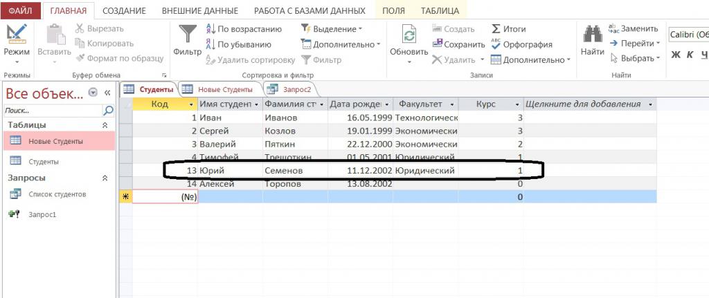 Результаты изменения