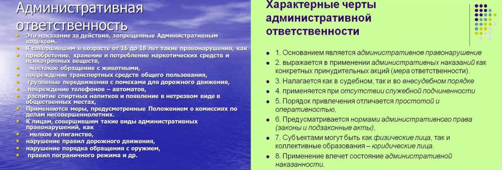 Административная ответственность и ее характерные черты