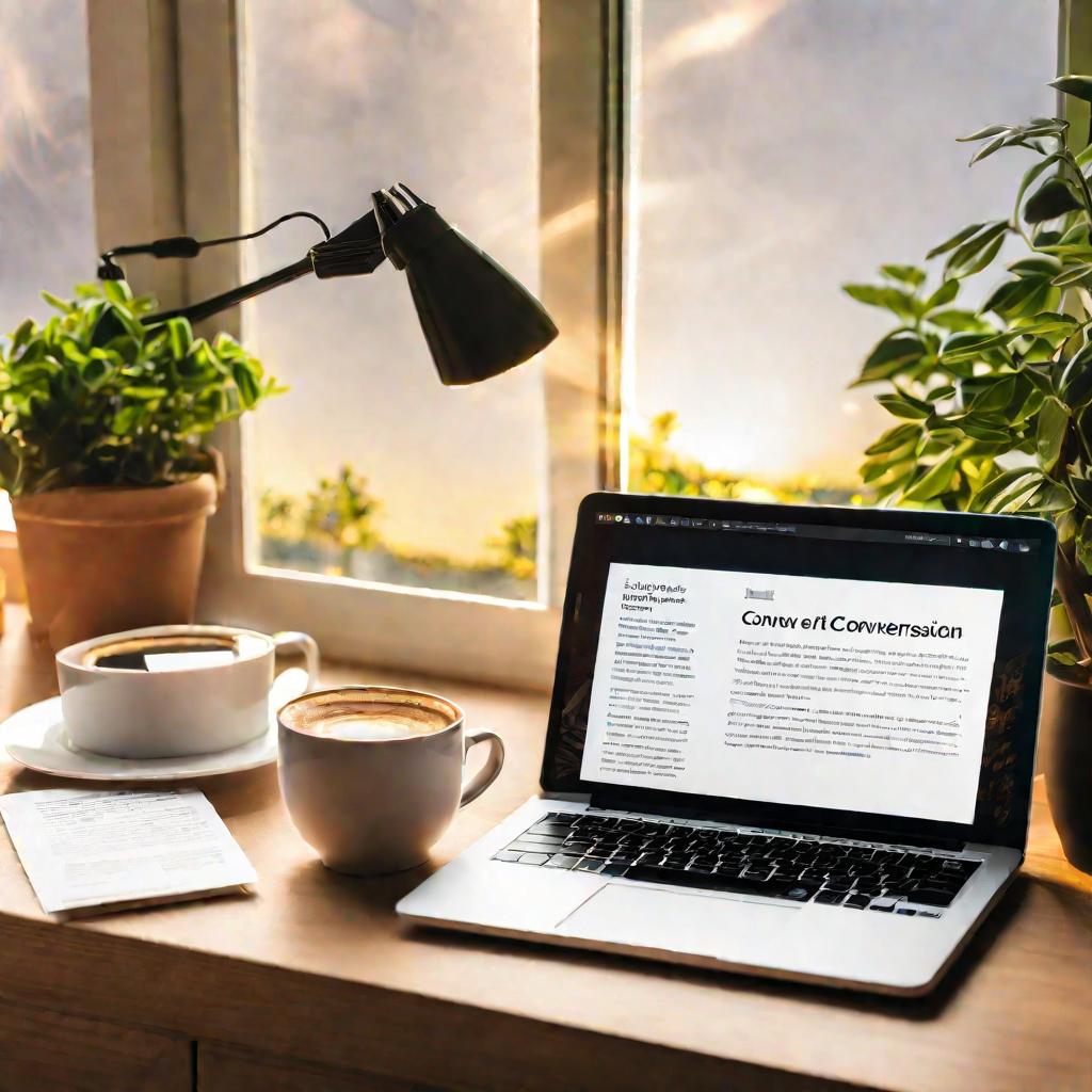 Рабочий стол с ноутбуком и открытыми PDF и Word