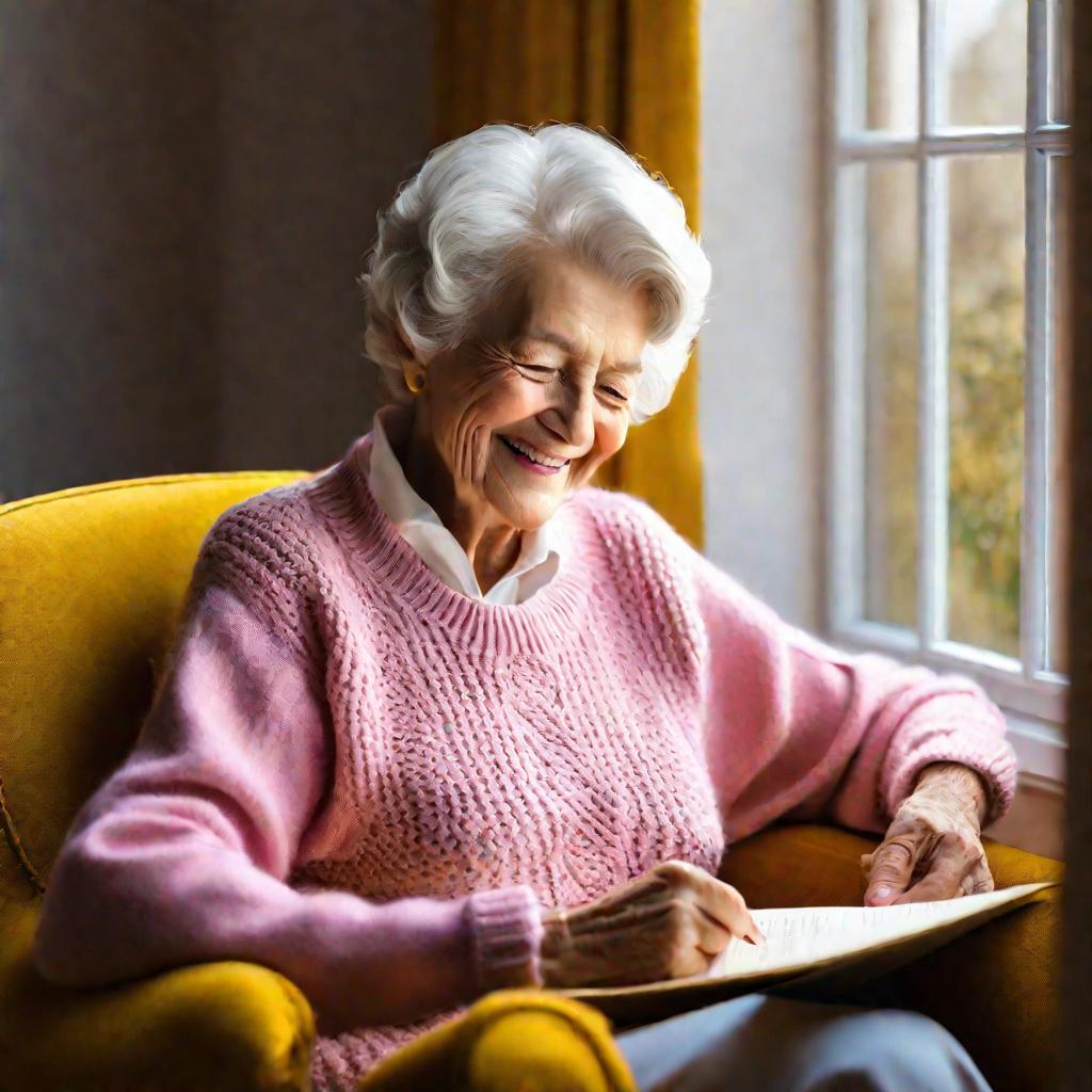 Бабушка читает письмо