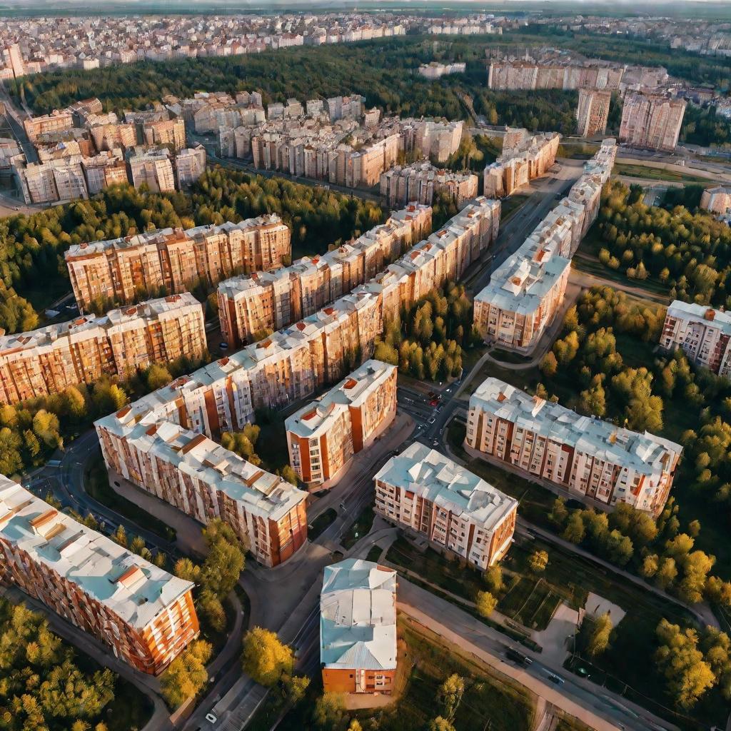 Вид Иваново сверху с 7 поликлиникой.