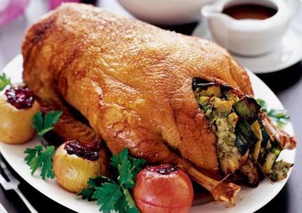 как приготовить гуся с яблоками