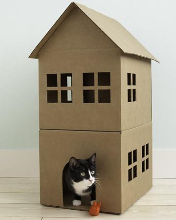 домик для кошки своими руками из коробки