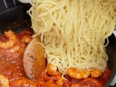 рецепт спагетти с креветками 