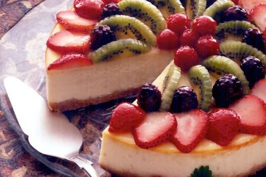торт творожный с фруктами