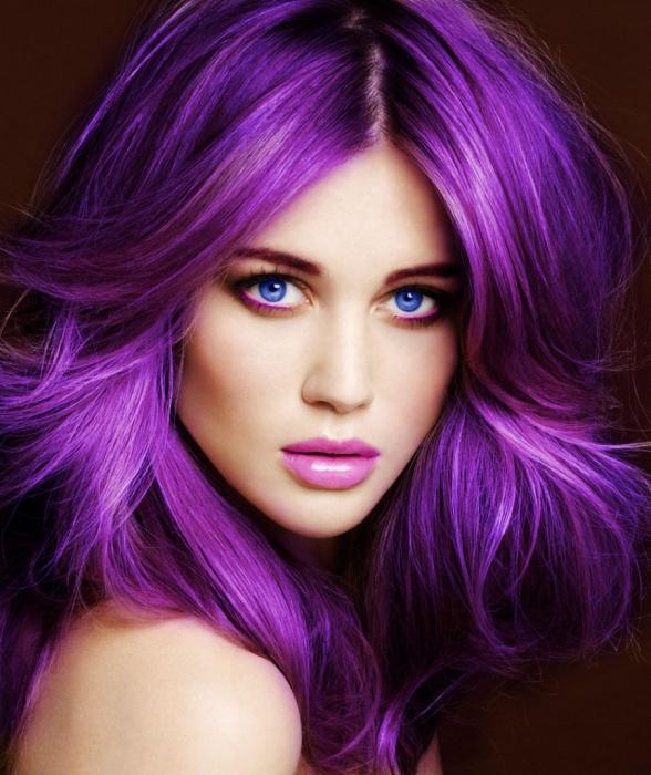 фиолетовый цвет волос 