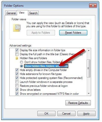 Как открыть скрытые папки Windows 7