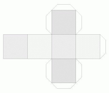 куб из бумаги схема